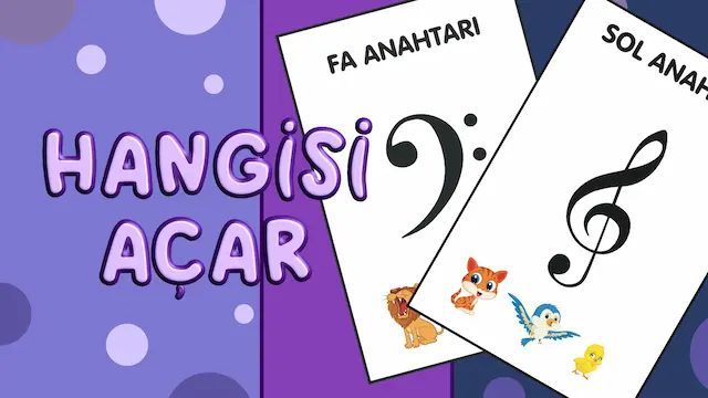 Hangisi Açar oyununun sol ve fa anahtarı kartları